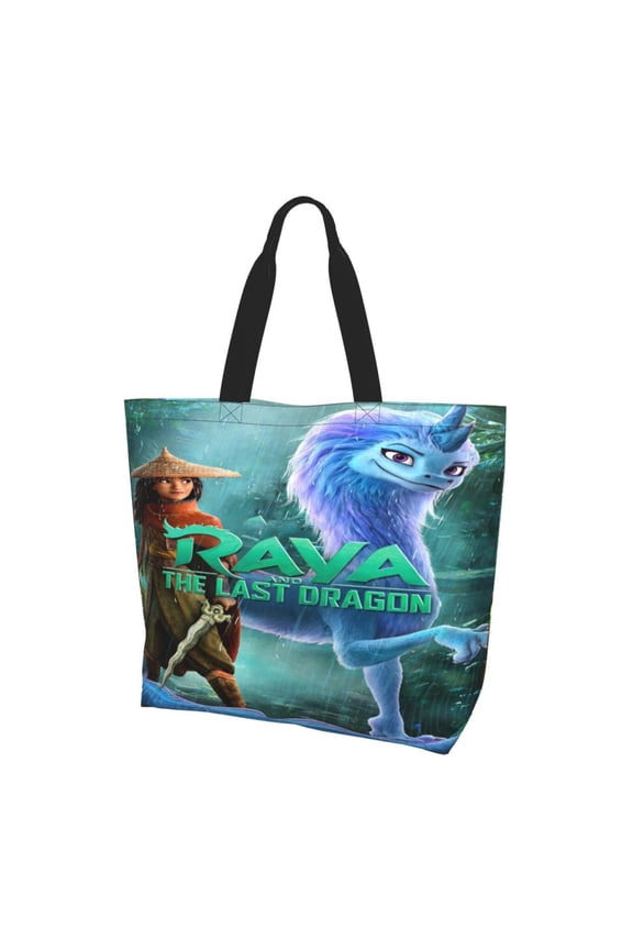 Raya and the Last Dra-go Totes Bag Shopping Shoulder Bags for Women Foldable Travel Work Large Reusable Portable Grocery Bag