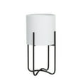 thumbnail image 1 of Raya White Mid-Century Modern Indoor Metal Pot Planter with Tall Metal Base - 20.5" H x 11.25" W, 1 of 5