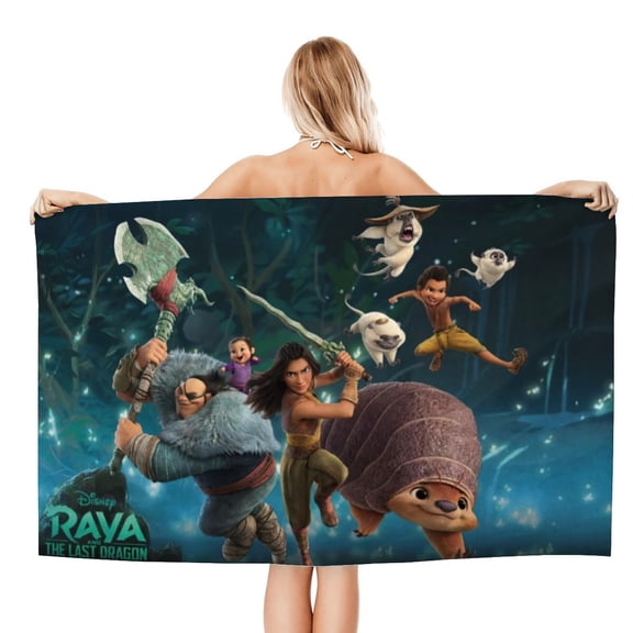 Raya and The Last Dragon Gifts Beach Towel for Women Girl Birthday Inspired Fan Bath Outdoor Music Lover