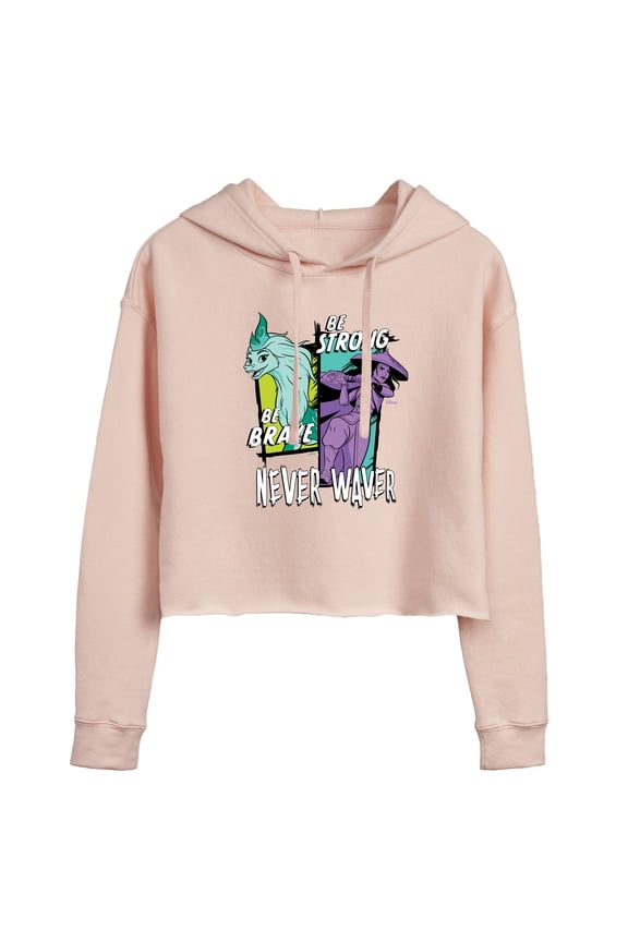 - Be Brave Be Strong Never Waver - Juniors Cropped Pullover Hoodie