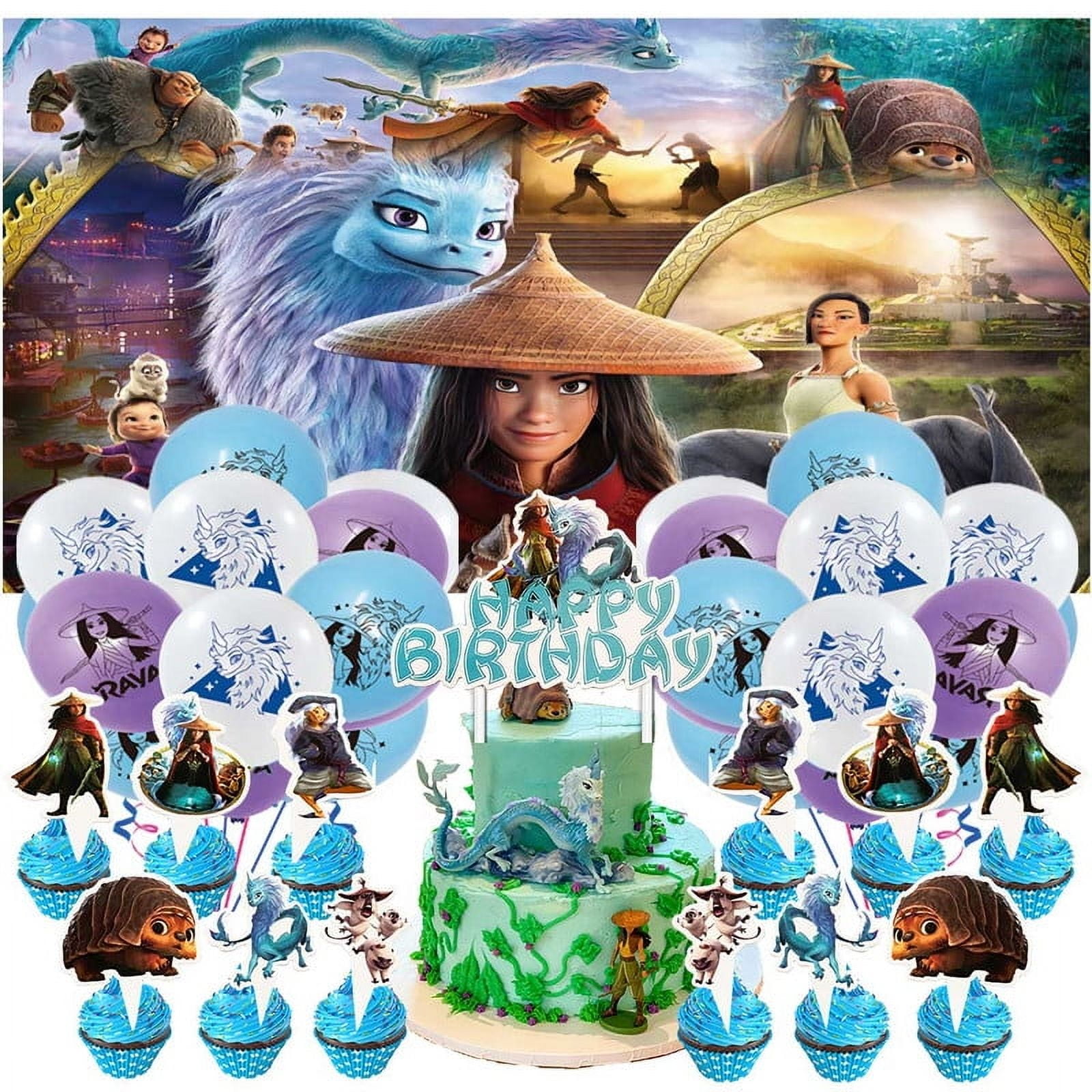 Raya and the Last Dragon Party Supplies Latex Balloons Decor Banner Backdrop Kit Birthday Decorations