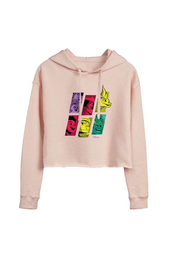 - Dragon Tale Character Grid - Juniors Cropped Pullover Hoodie