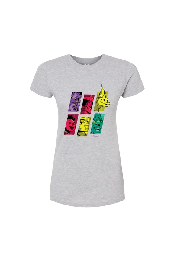 - Dragon Tale Character Grid - Juniors Fitted Graphic T-Shirt