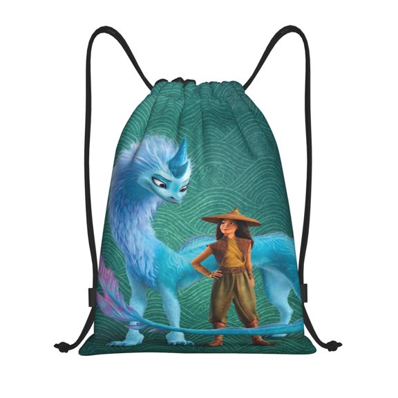 Raya and Last Drago Drawstring Bag Sackpack String Bag Beach Bag Gym Shopping Sport Yoga