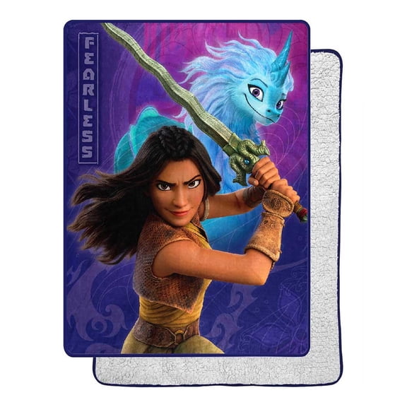 Raya and the Last Dragon Fearless Raya Silk Touch Sherpa Blanket Twin Size
