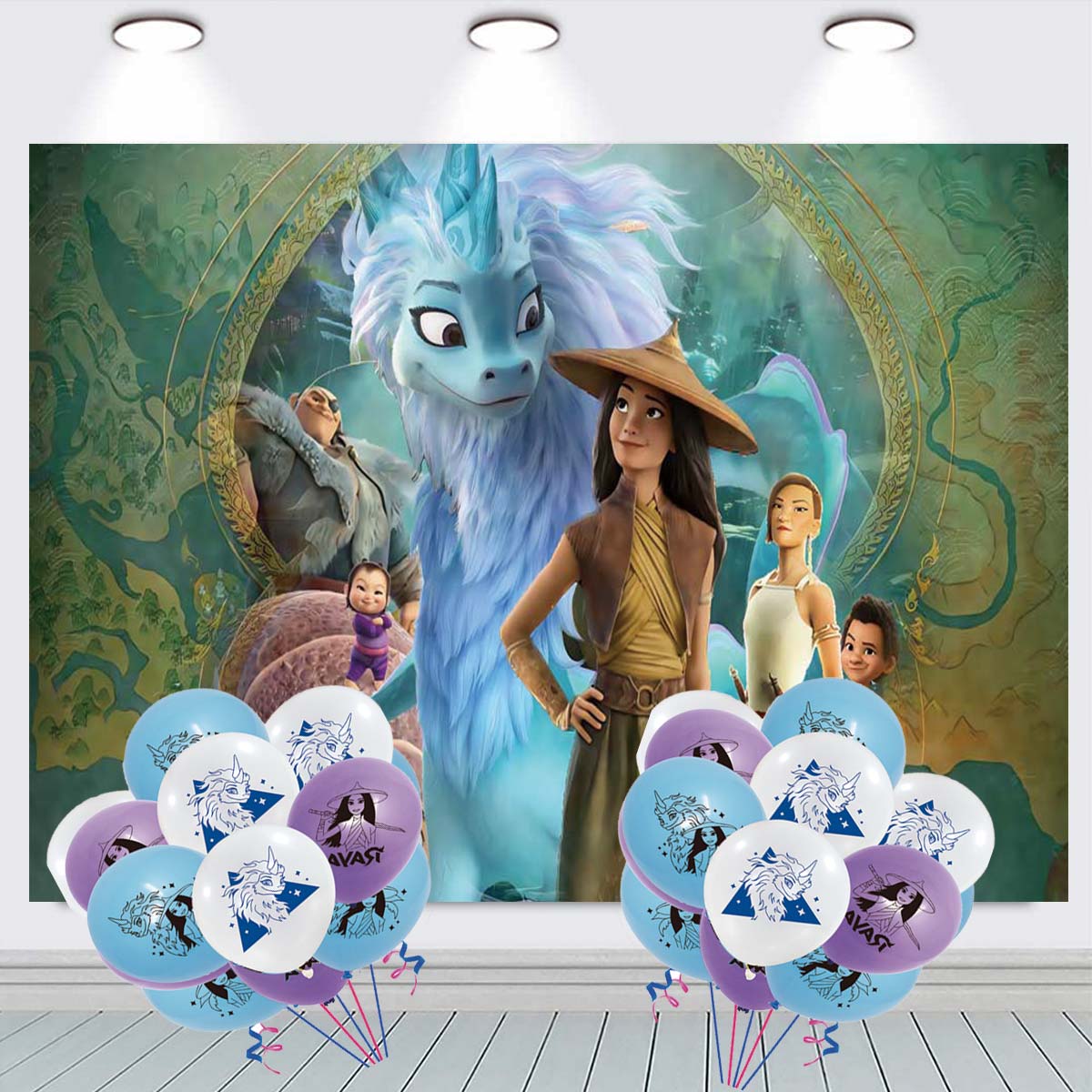 Raya and the Last Dragon Party Decorations Balloons Taspestry Backdrop ...