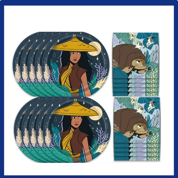 Raya and the Last Dragon Party Plates & Napkins Set - 24-Piece Kit!