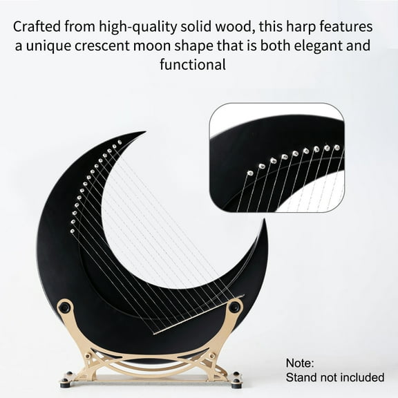 Rayachen,Harp Portable Steel Type C Key Portable Steel Wire Crescent Type C Key Harp Key Harp Portable Wotao Hxber Rusuo Black & 15 Strings