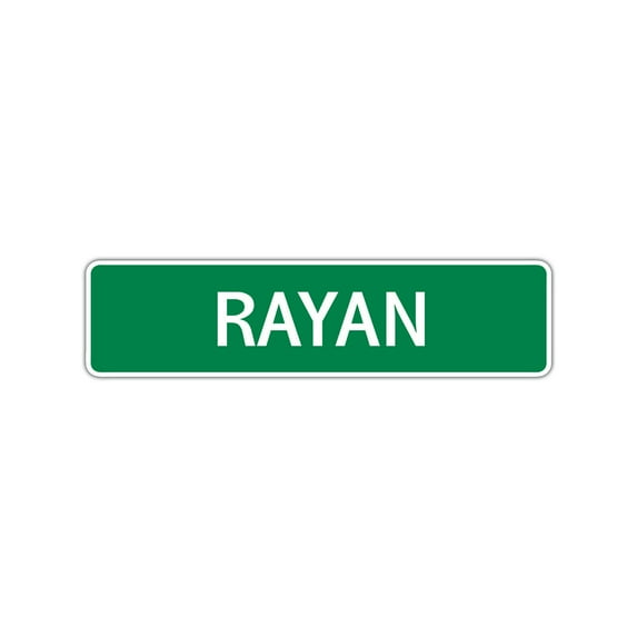 Rayan Boys Children Name Letter Printed Plaque Decoration Label Indoor Outdoor Unique Wall Novelty Aluminum Metal Sign 4"x13.5"