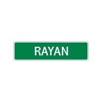 Rayan Boys Children Name Letter Printed Plaque Decoration Label Indoor Outdoor Unique Wall Novelty Aluminum Metal Sign 4"x13.5"