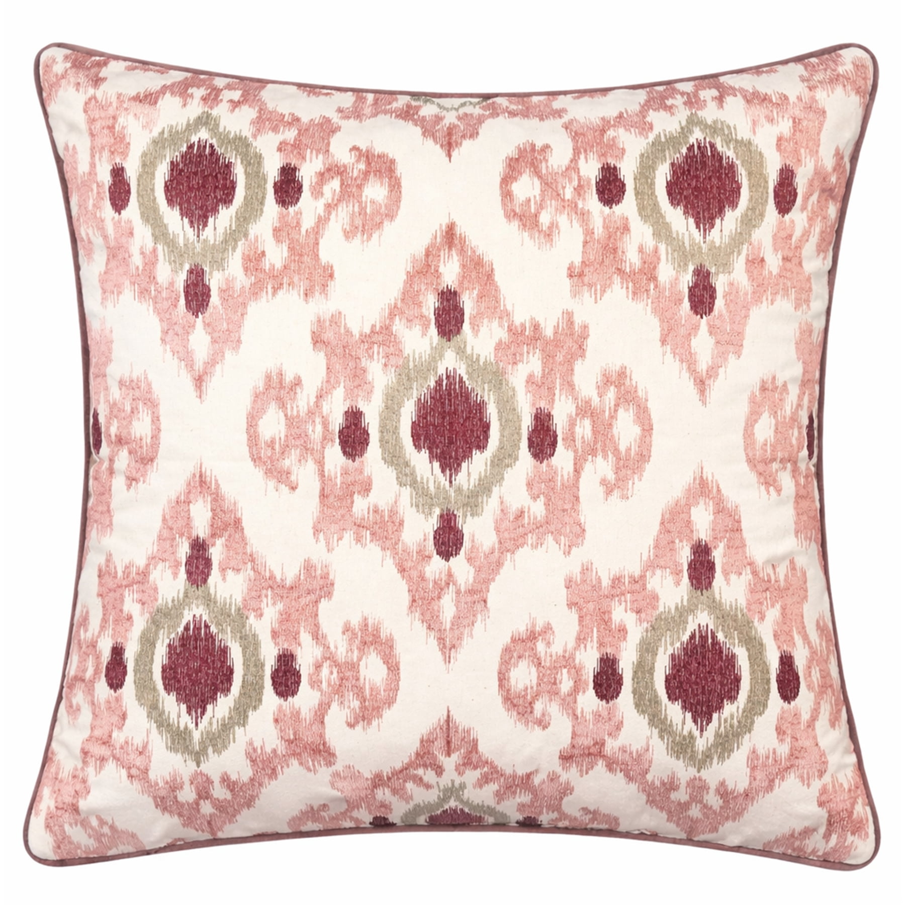 Rayana Peach Graphic Polyester 20 in. x 20 in. Throw Pillow