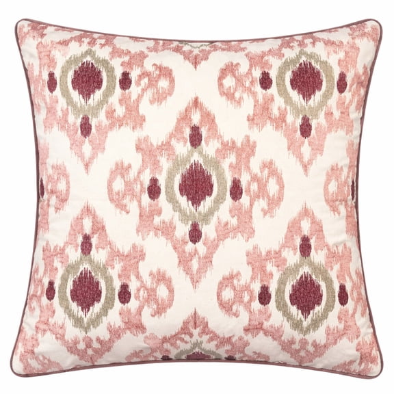 Rayana Peach Graphic Polyester 20 in. x 20 in. Throw Pillow
