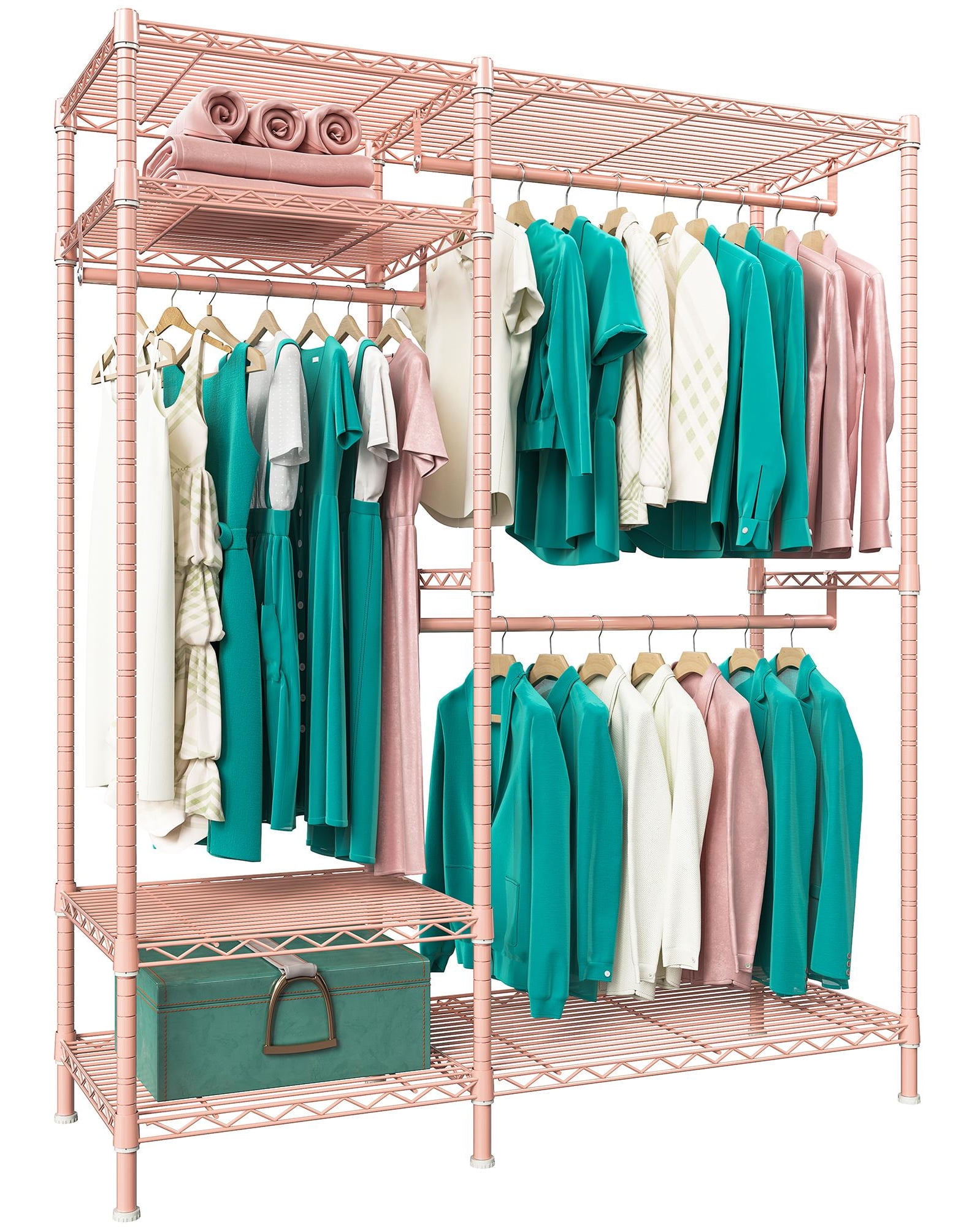 Raybee 77"H Wire Garment Rack Load 705lbs Metal Portable Closet