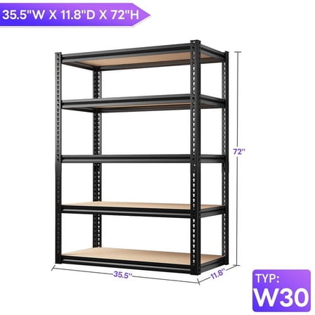 Raybee Furniture Garage Shelving Storage Shelves 5 Tier Metal Storage Shelving Unit Adjustable Garage Shelf Storage for Craft Warehouse Pantry Basement Kitchen Cabinet Organizers Organiser Racks