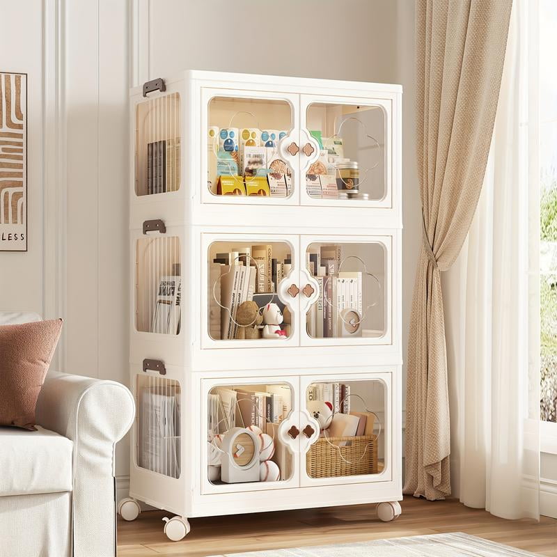 Raybee Furniture Large Stackable Storage Bins With Wheels & Doors ...