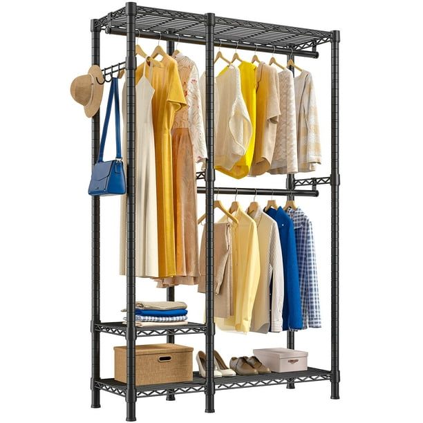 Raybee Wire Grament Rack Clothes Rack with Shelves Loads 500lbs