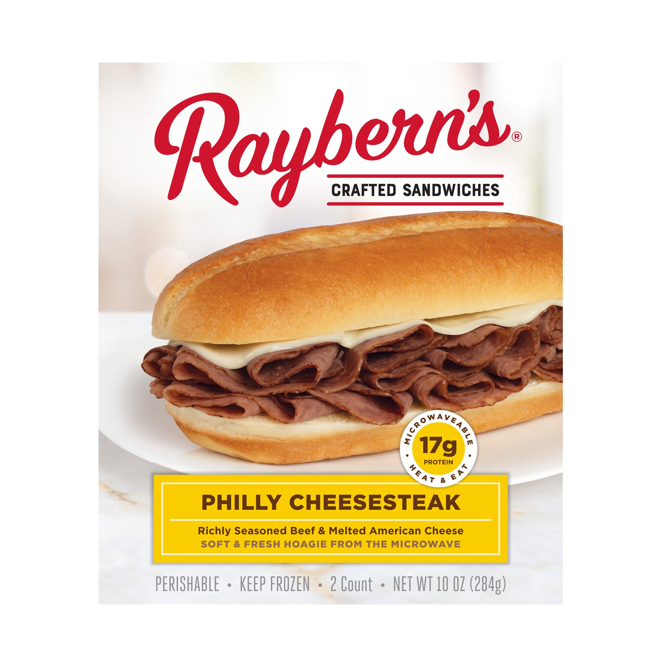 Raybern's Philly Cheesesteak Sandwich 10 oz, 2 Ct (Frozen)