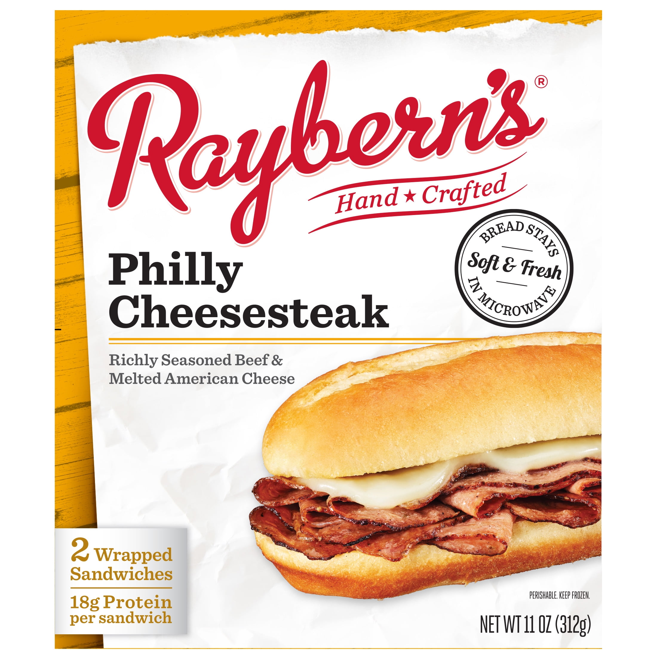 Raybern's Philly Cheesesteak Sandwich 11oz, 2 Count (Frozen)