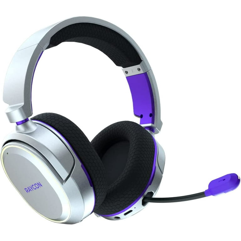 Raycon The Gaming Bluetooth Wireless Headphones 5.0 with Built in Retractable HD Mic Lunar Silver