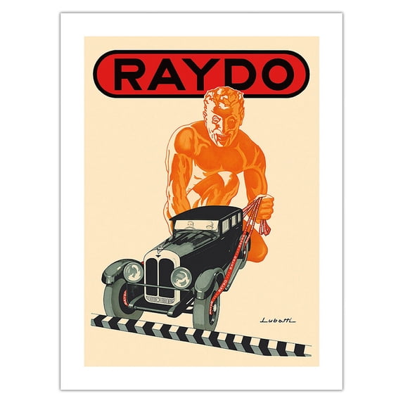 Raydo - Automobile Brake Manufacturer - Vintage Advertising Poster by Lubatti c.1930 - Fine Art Matte Paper Print (Unframed) 24x32in