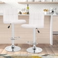 thumbnail image 1 of Raye Faux Leather and Metal Bar Stools - Set of 2, White, 1 of 10