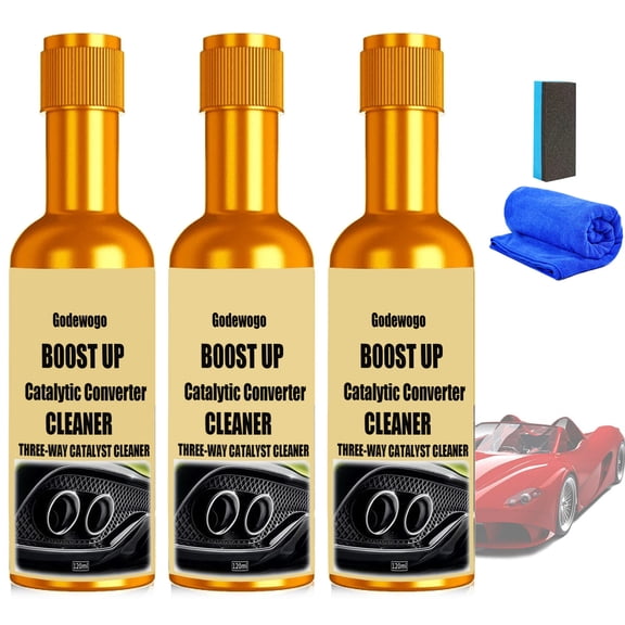 3 Pack Boost up Catalytic Converter Cleaner, 120ml Fuel System Cleaner for Car Engine, Exhaust Carbon Deposit Remover, Reduce Emissions