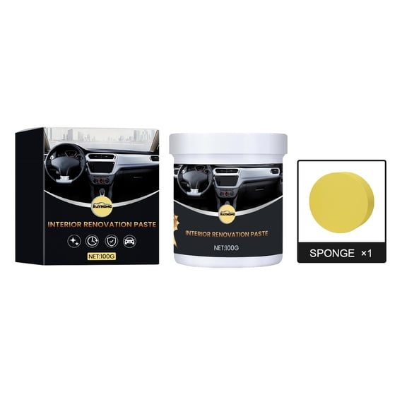 RAYHONG Interior Coating Paste, Interior Instrument Panel Seat Cleaning Anti-dust Maintenance Polishing Coating Paste 1set