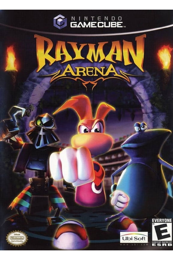 Restored Rayman Arena, by Ubisoft, for Nintendo GameCube, Action & Adventure Video Game, 4 Offline Players, Parental Controls