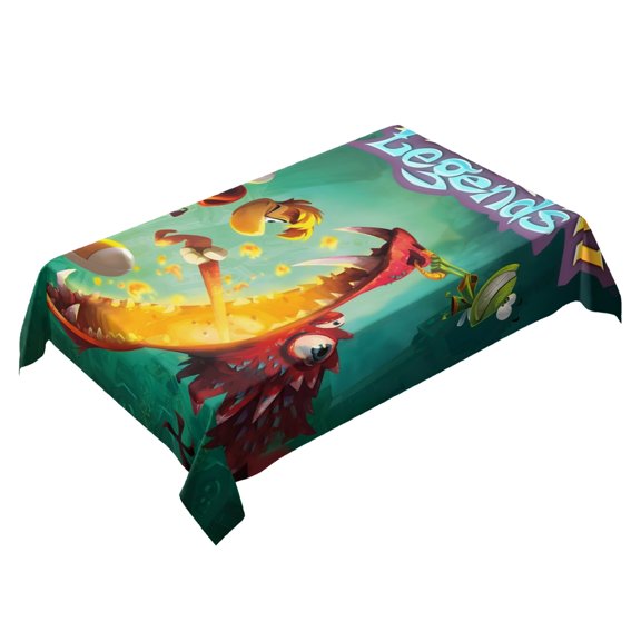 Rayman Legends-theme square tablecloth has an iconic print, fits most tables, and is easy to care for perfect gifts for fans friends and family55" x 71"140*180cm