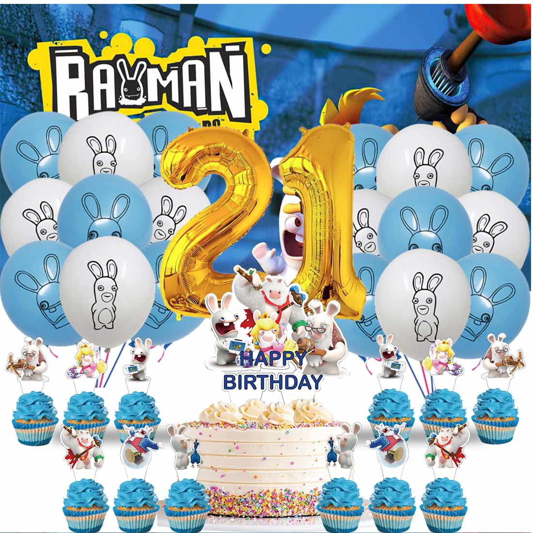 Rayman Raving Rabbids Balloons Party Supplies 21th Decor Tableware ...