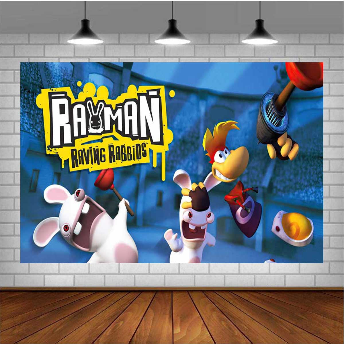 Rayman Raving Rabbids Banner Poster Wall Decor Birthday Backdrop ...