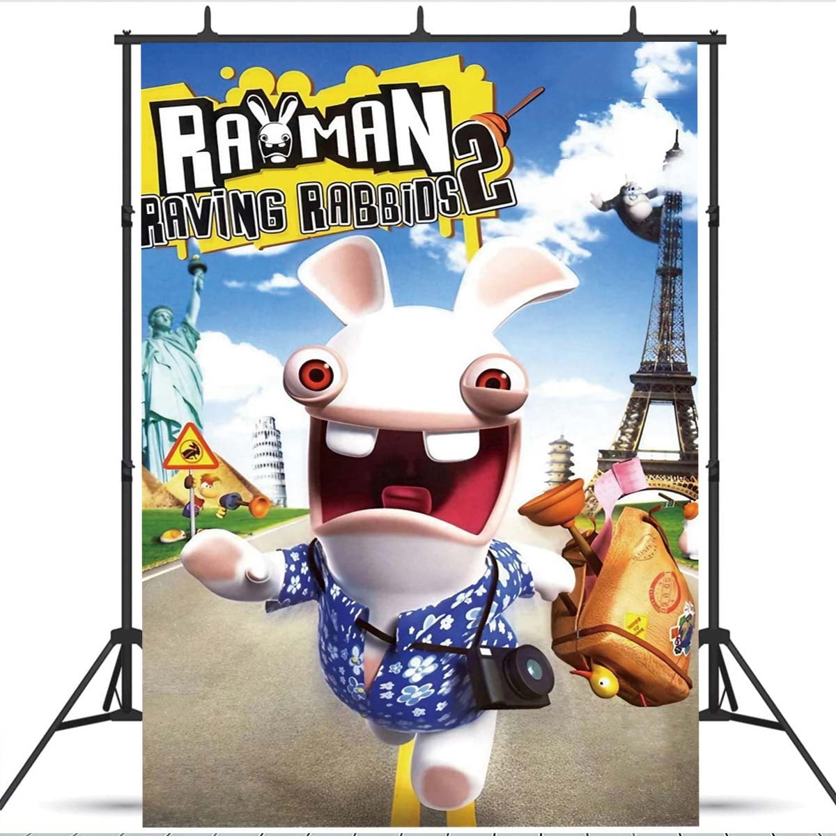 Rayman Raving Rabbids Party Supplies Background Backdrop Taspestry ...