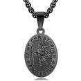 thumbnail image 1 of Raymard Saint St Christopher Pendant Necklace Titanium Steel Religious Christian Gift Archangel Amulet Exorcism Protection Oval Medal 24 Inch Rolo Chain, 1 of 6