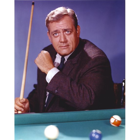 Raymond Burr Playing Pool in Tuxedo Portrait Photo Print (24 x 30)