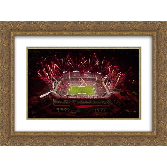 Raymond James Stadium 2x Matted 24x20 Gold Ornate Framed Art Print from the Stadium Series
