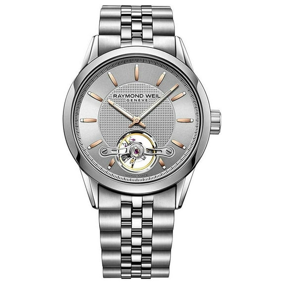 Raymond Weil Freelancer Automatic Silver Open Heart Dial Stainless Steel Men's Watch 2780-ST5-65001