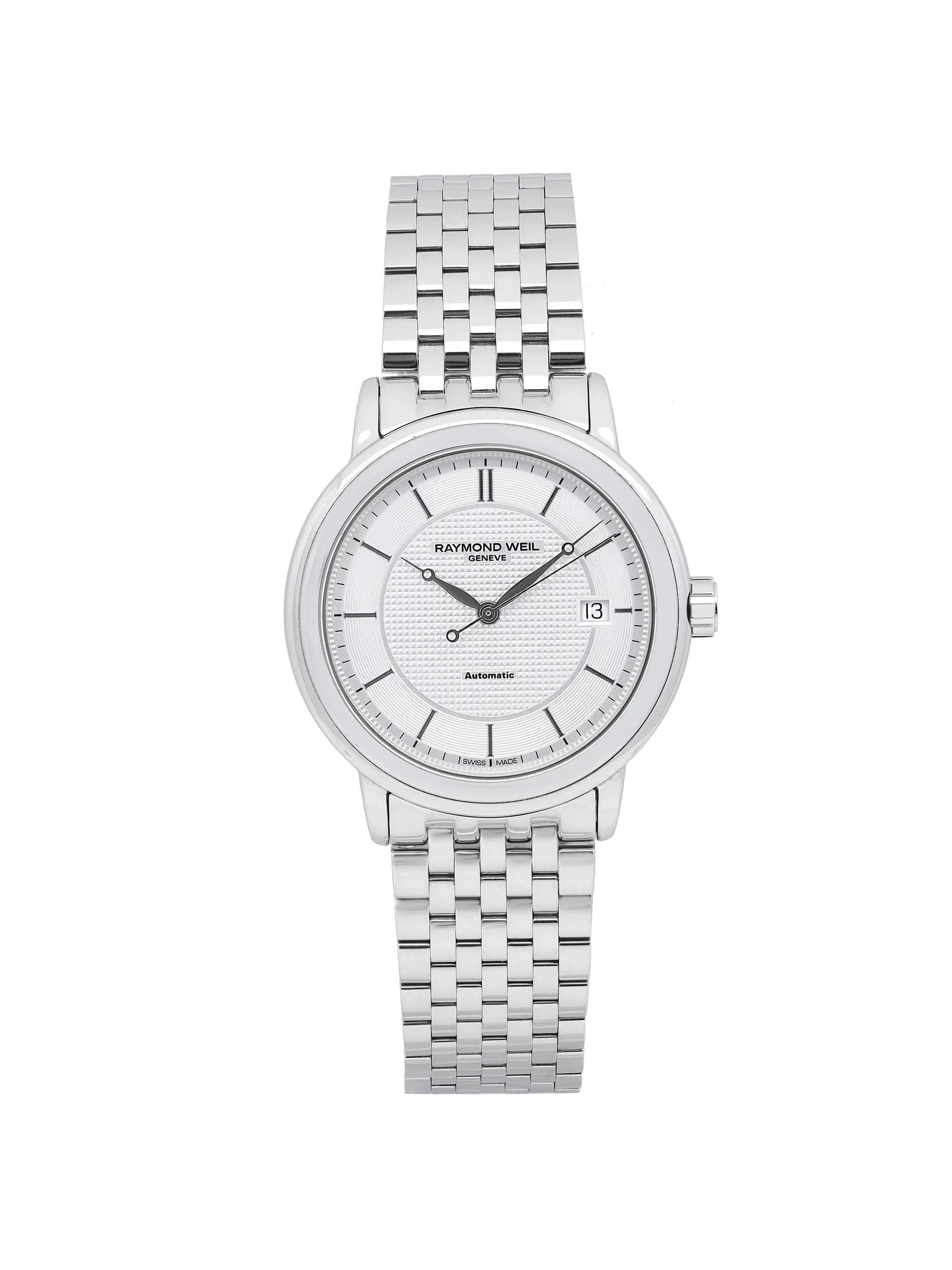 RAYMOND WEIL Maestro 39mm Steel Silver Dial Automatic Mens Watch 2837-ST-65001