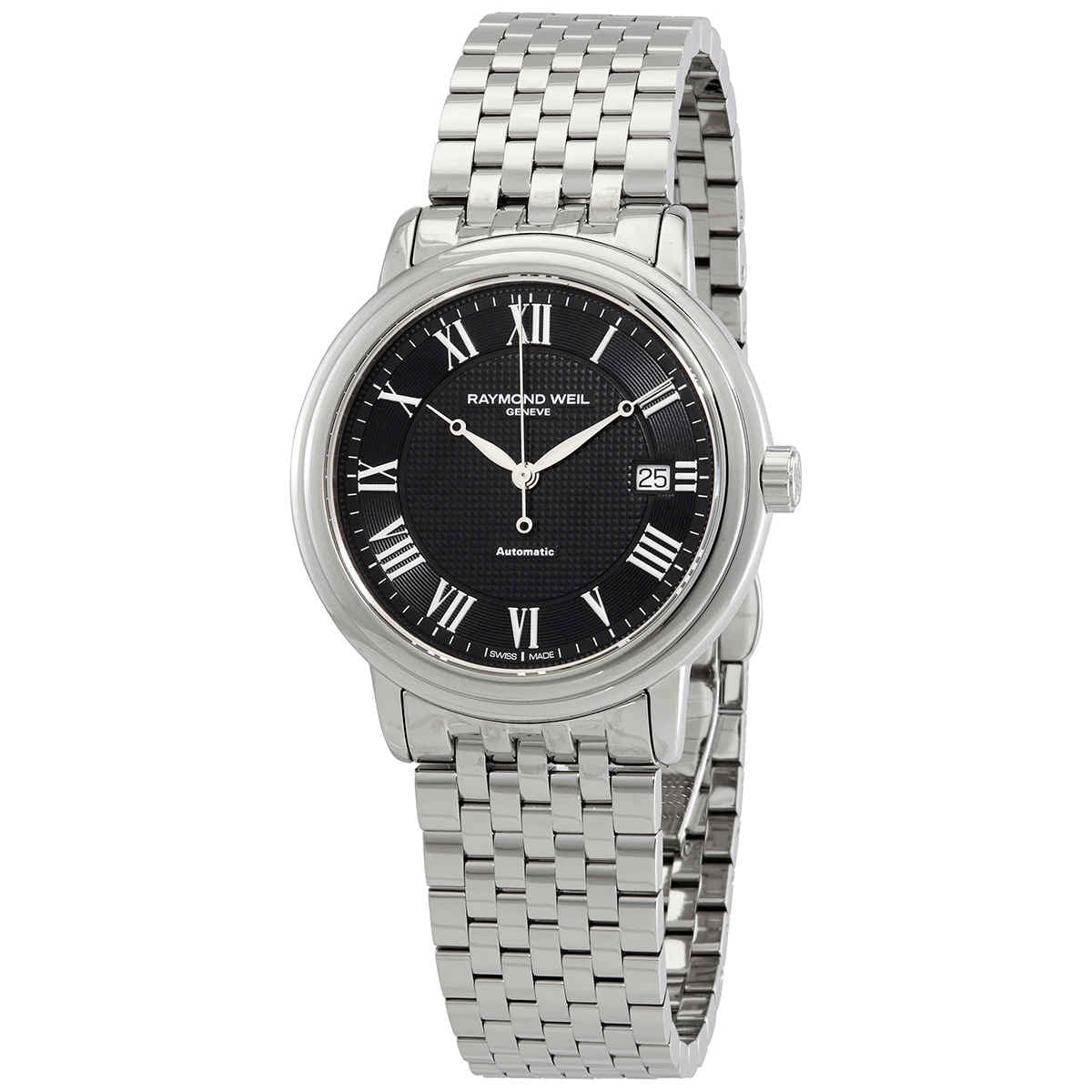 Raymond Weil Maestro Automatic Men's Watch, Black Dial, Silver