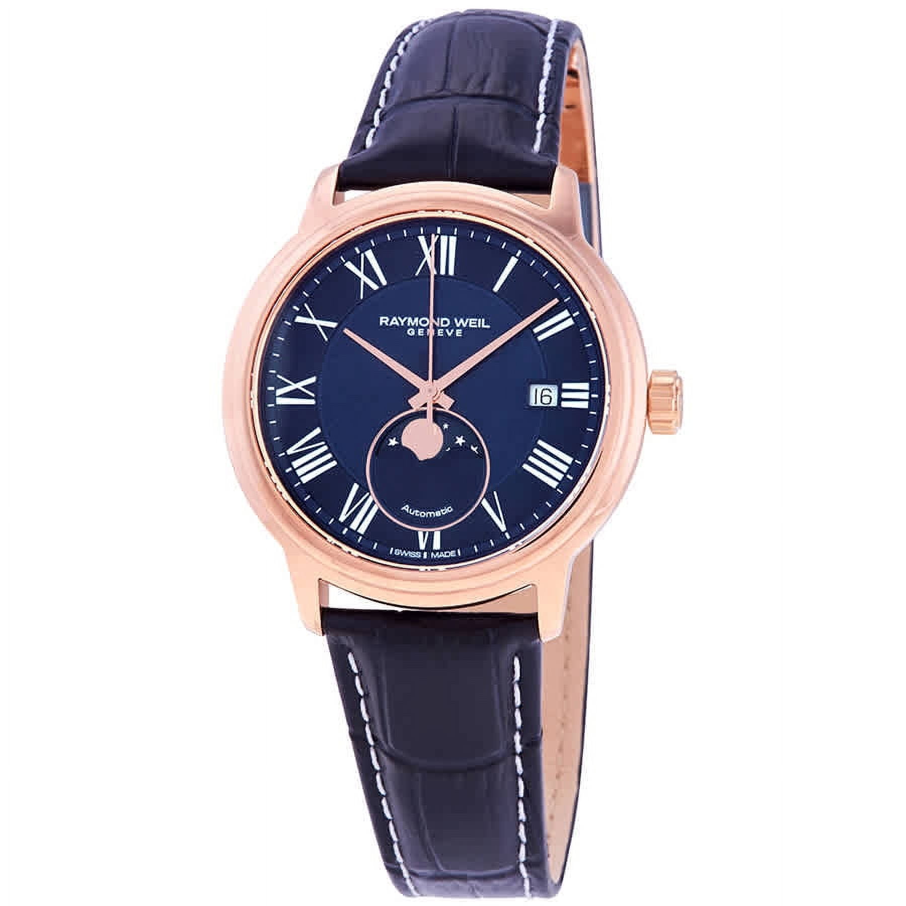 Blue Dial Raymond Weil Maestro Automatic Moon Phase Watch Raymond