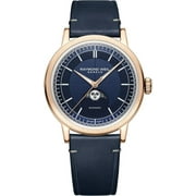 Raymond Weil Millesime Automatic Moon Phase Blue Dial Leather Strap Mens Watch 2945-PC5-50001