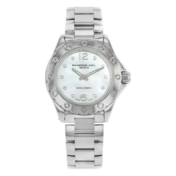 Pre-Owned Raymond Weil RW Spirit Steel White MOP Dial Quartz Ladies Watch 3170-ST-05985