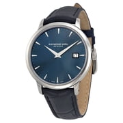 Raymond Weil Toccata Blue Dial Black Leather Mens Watch 5488-STC-50001