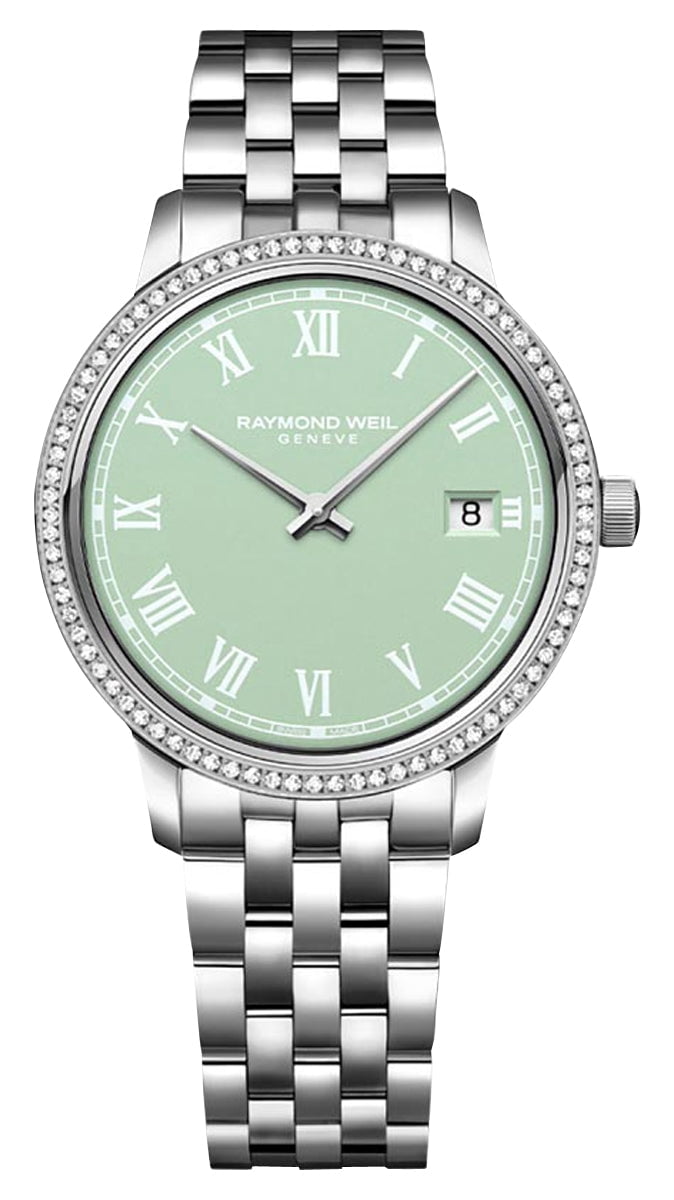 Raymond Weil Toccata Stainless Steel Green Dial Diamonds Date