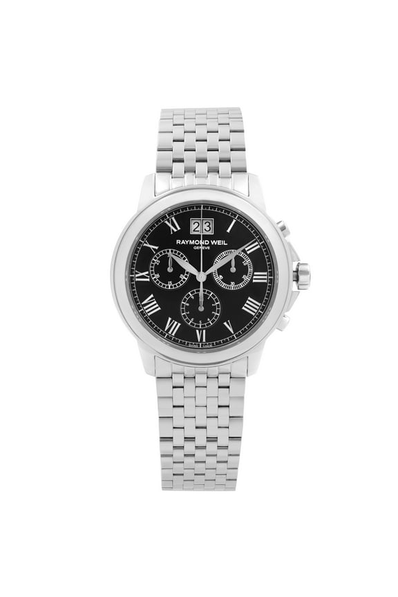 Tradition 39mm Steel Black Dial Quartz Mens Watch 4476-ST-00200