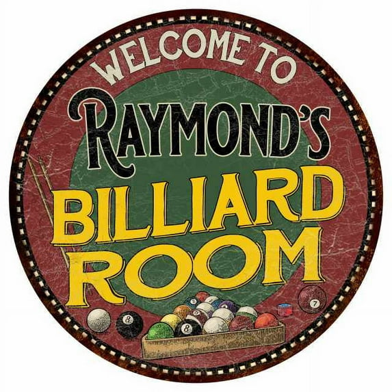 Raymond's Billiard Room 14" Round Metal Sign Kitchen Wall Decor 100140033430