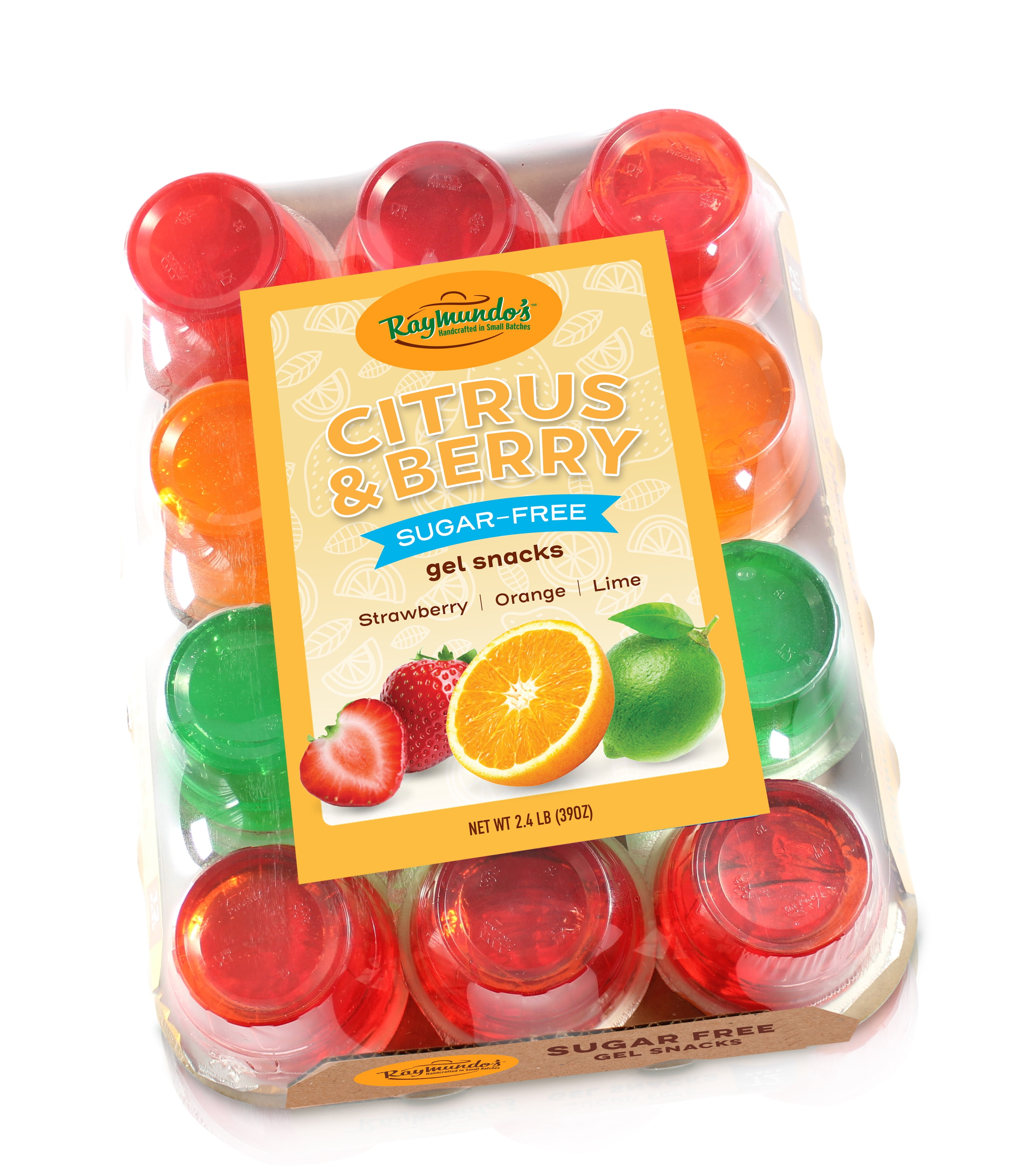 Raymundo's Assorted Sugar Free Gelatin Refrigerated Snack Cups, 3.25 oz, 12 Pack, Peanut-Free