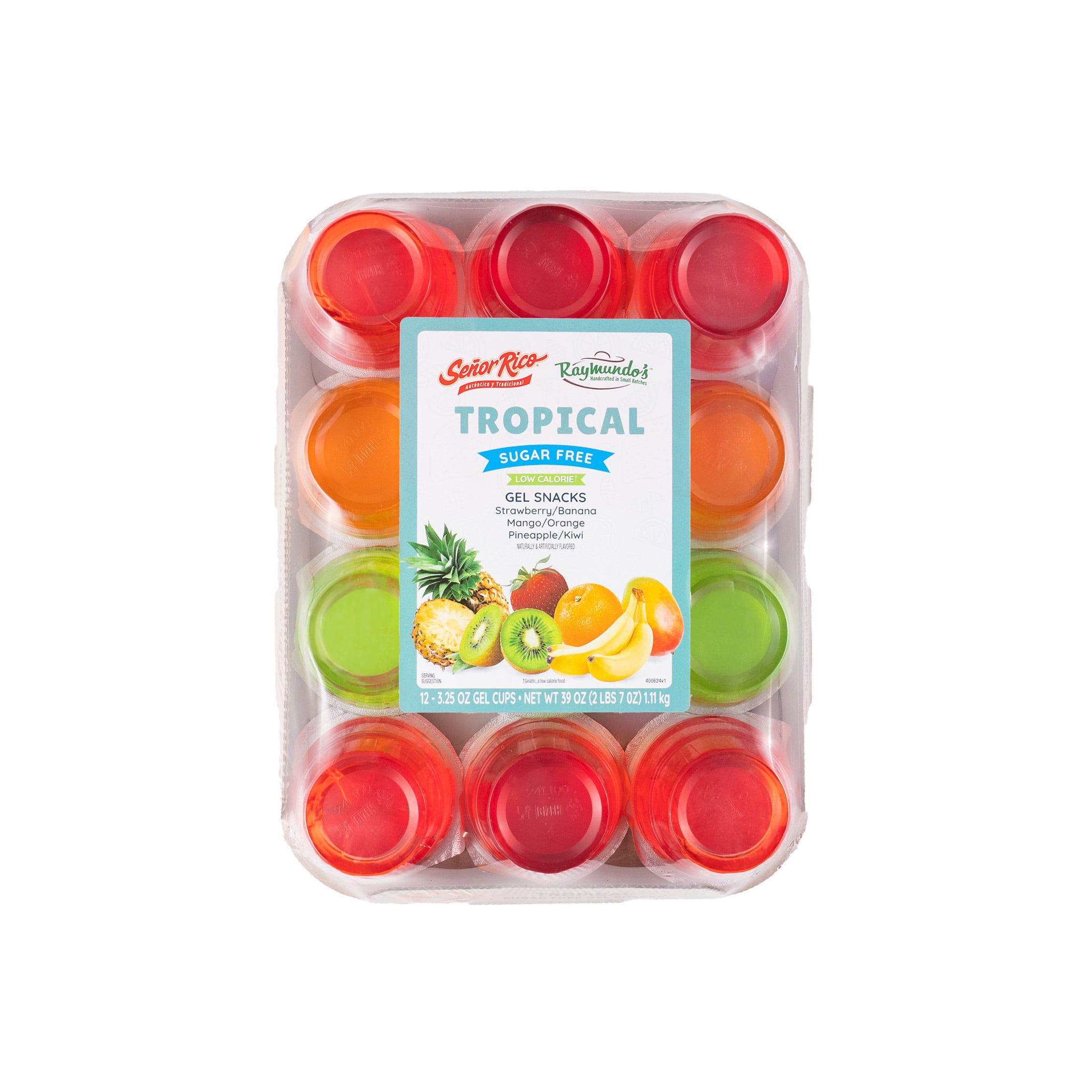 Raymundo's Assorted Sugar Free Tropical Gelatin Refrigerated Snack