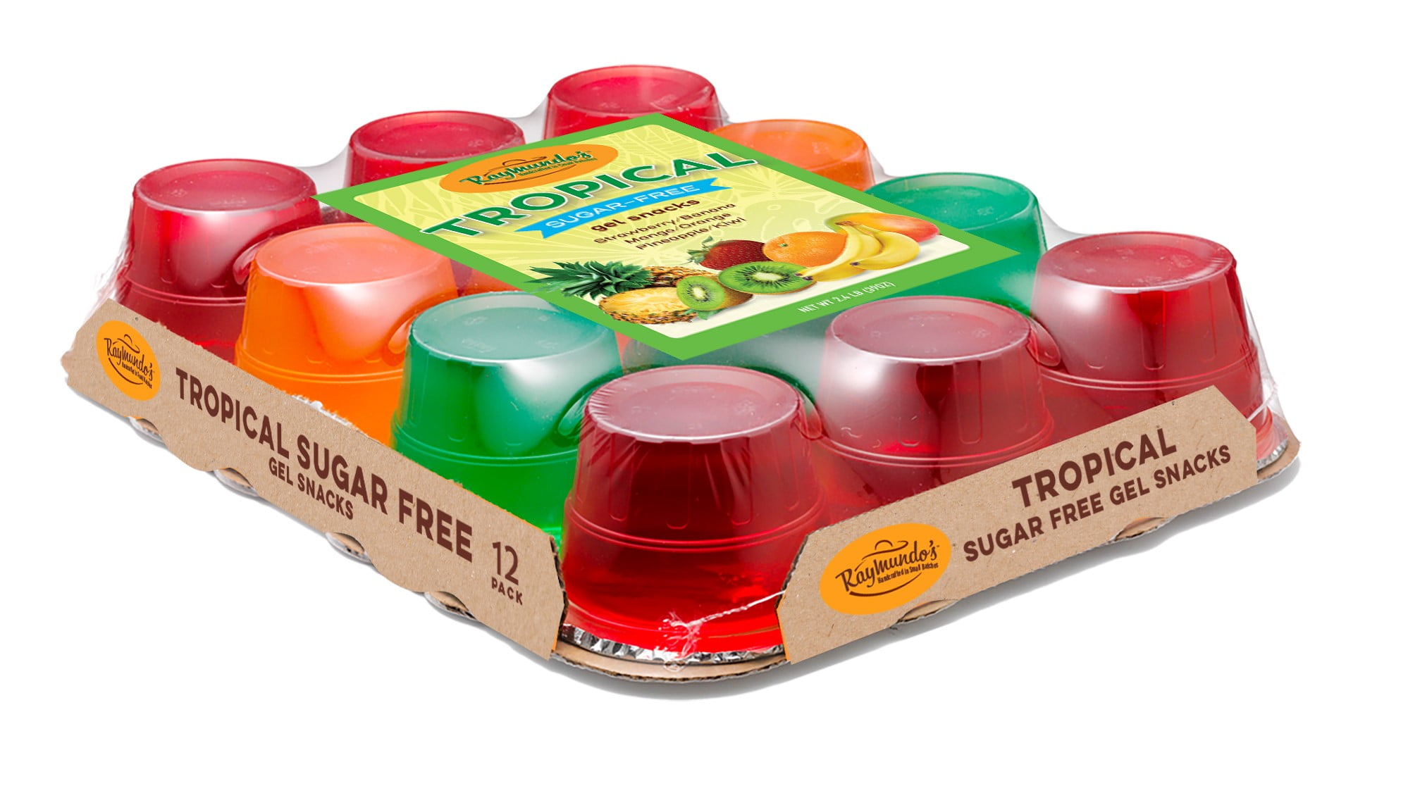 Raymundo's Tropical Sugar-Free Family Variety Pack Gelatin Cups, 3.5 oz, 12 Pack