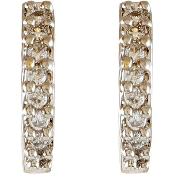 Rayna Jewelry Boutique Cubic Zirconia Round Design Hoop Earrings 18kt Yellow Gold Plated