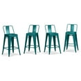 thumbnail image 1 of Rayne - 24" Metal Counter Height Stool (Set of 4) - Teal Blue, 1 of 8